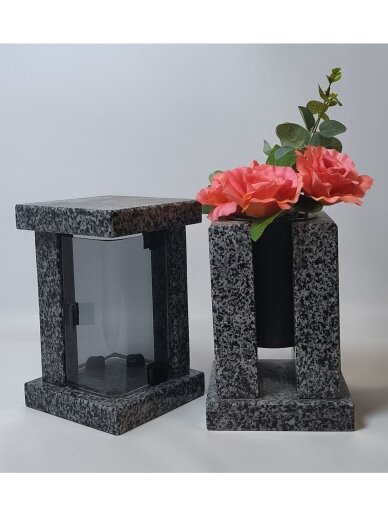 Granitas komplektas, žvakidė 26*16 cm, pilka Granitas komplektas, žvakidė 26*16 cm, pilka